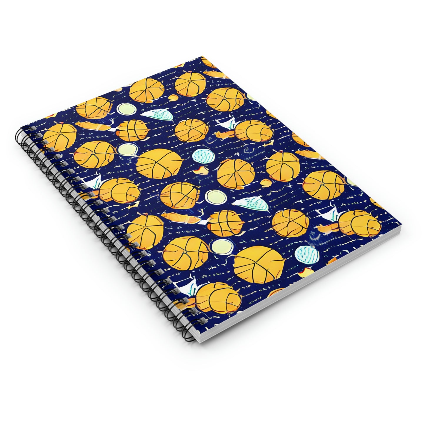 Bouncy Hoops Notebook: Spiral Bound with Basketball Design