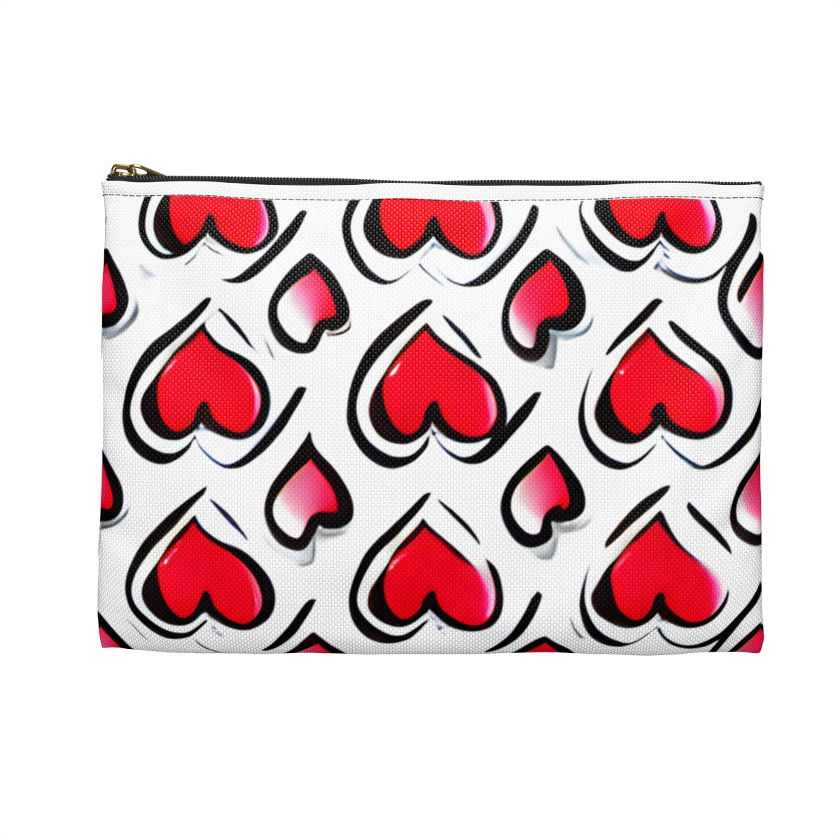 Stylish Heart Shaped Zipper Pouch in Red & Black - Perfect for Your Essentials