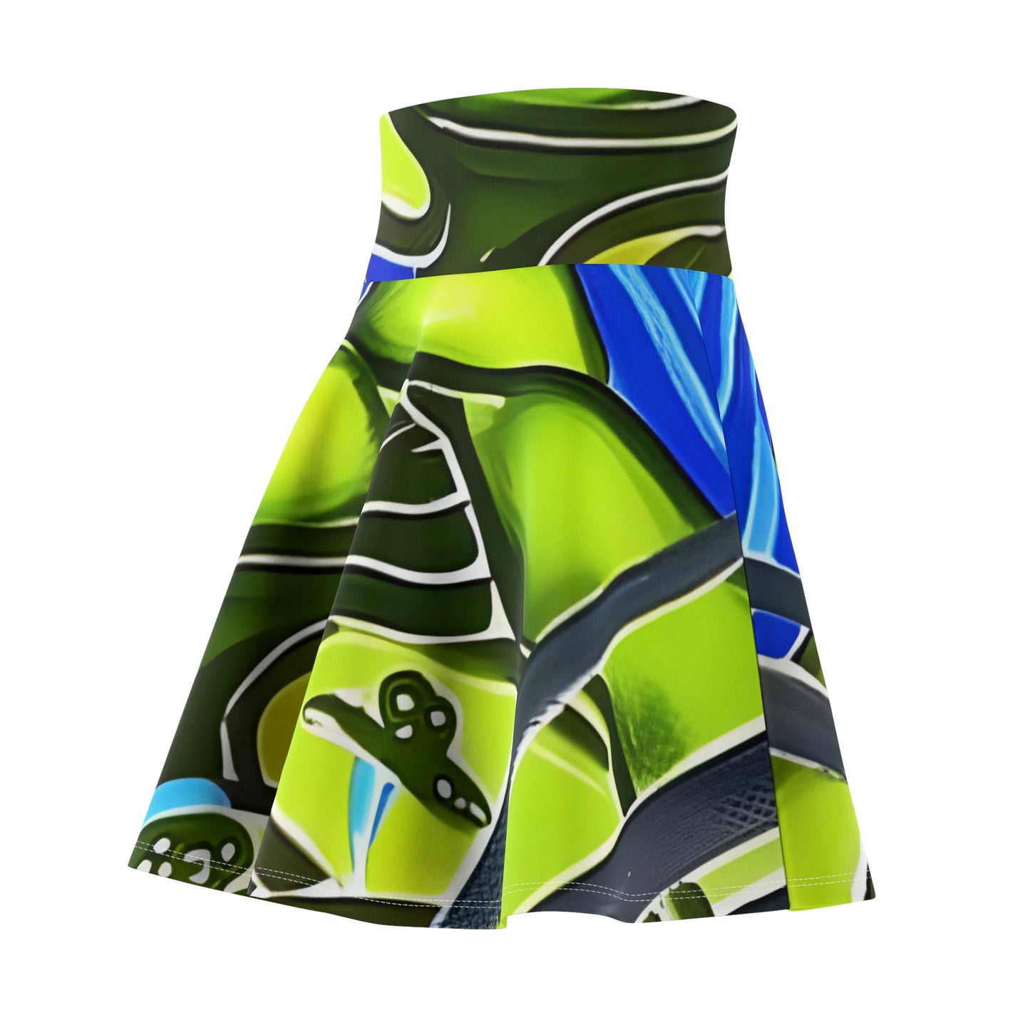 Colorful Skirt with a Splash of Green and Blue