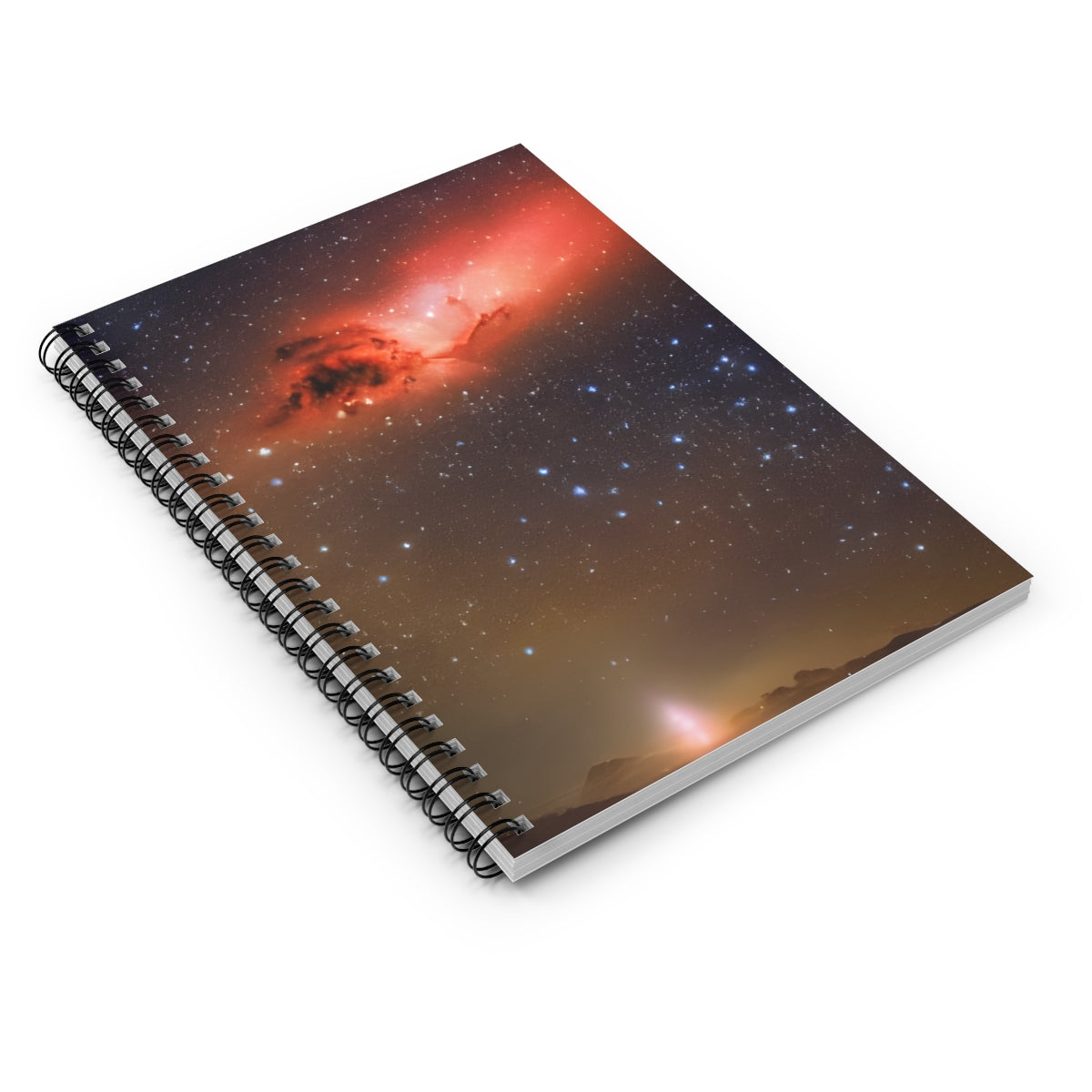 Star-Gazing Spiral Notebook: The Red Sky Shines Bright.