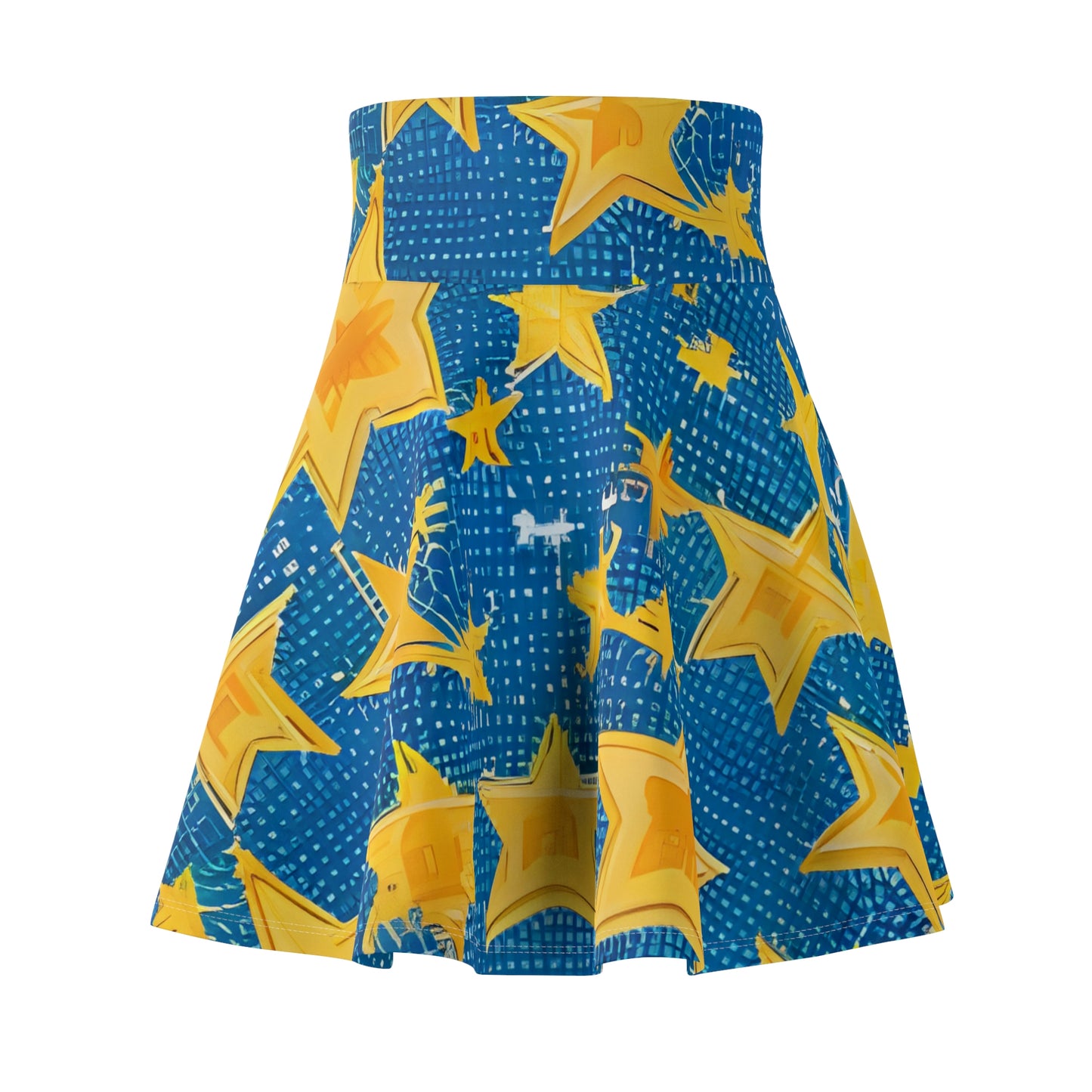 Starry Skirt: Bold Blue and Yellow Design