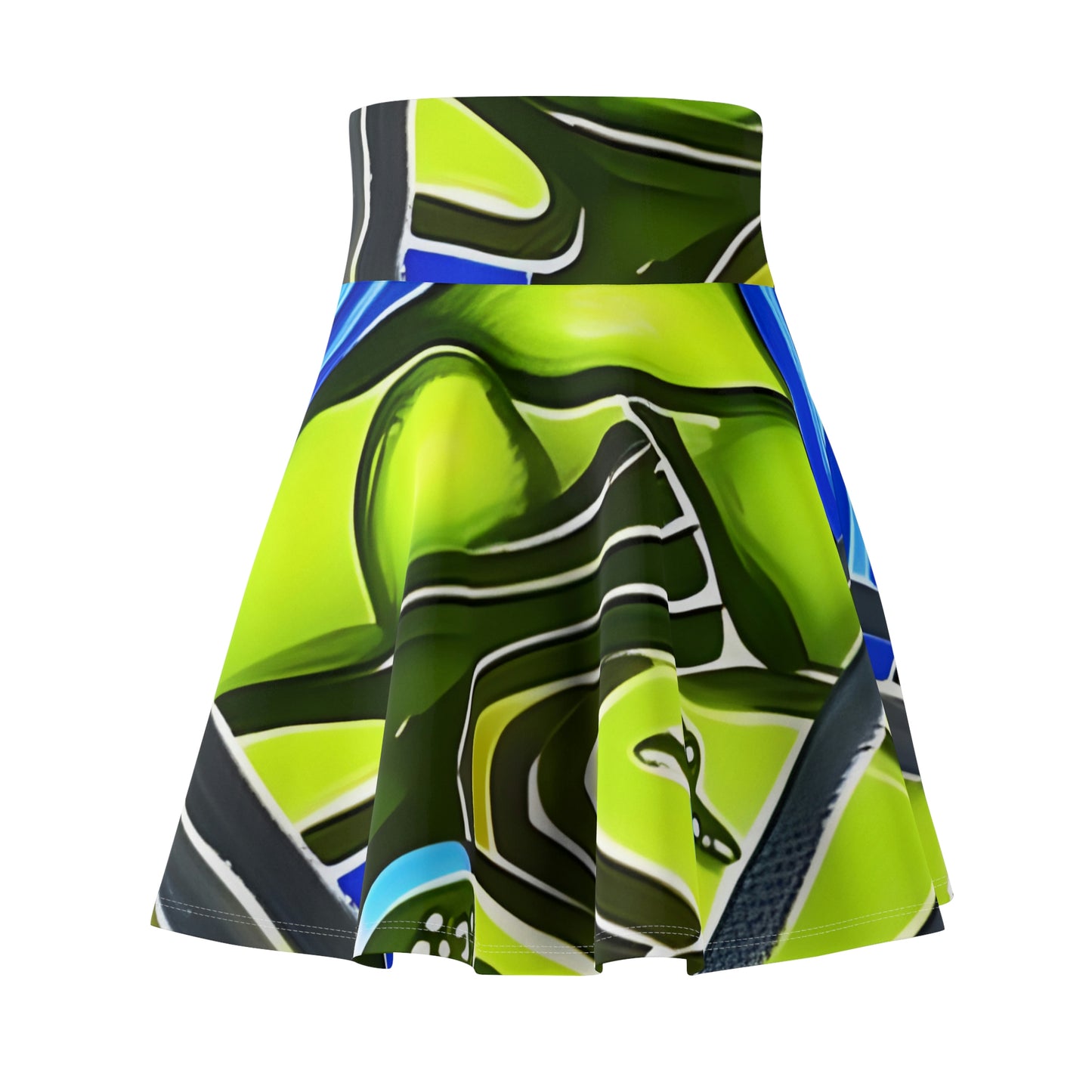 Colorful Skirt with a Splash of Green and Blue
