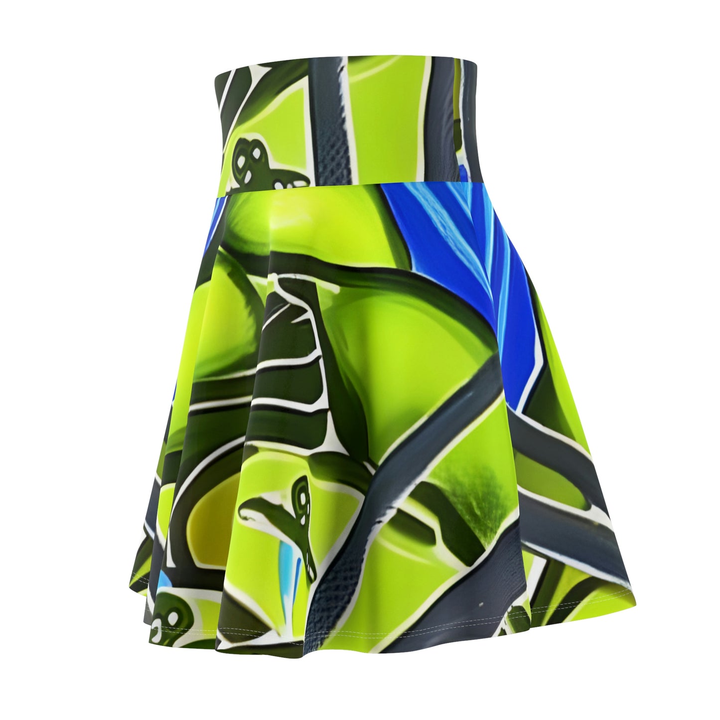 Colorful Skirt with a Splash of Green and Blue