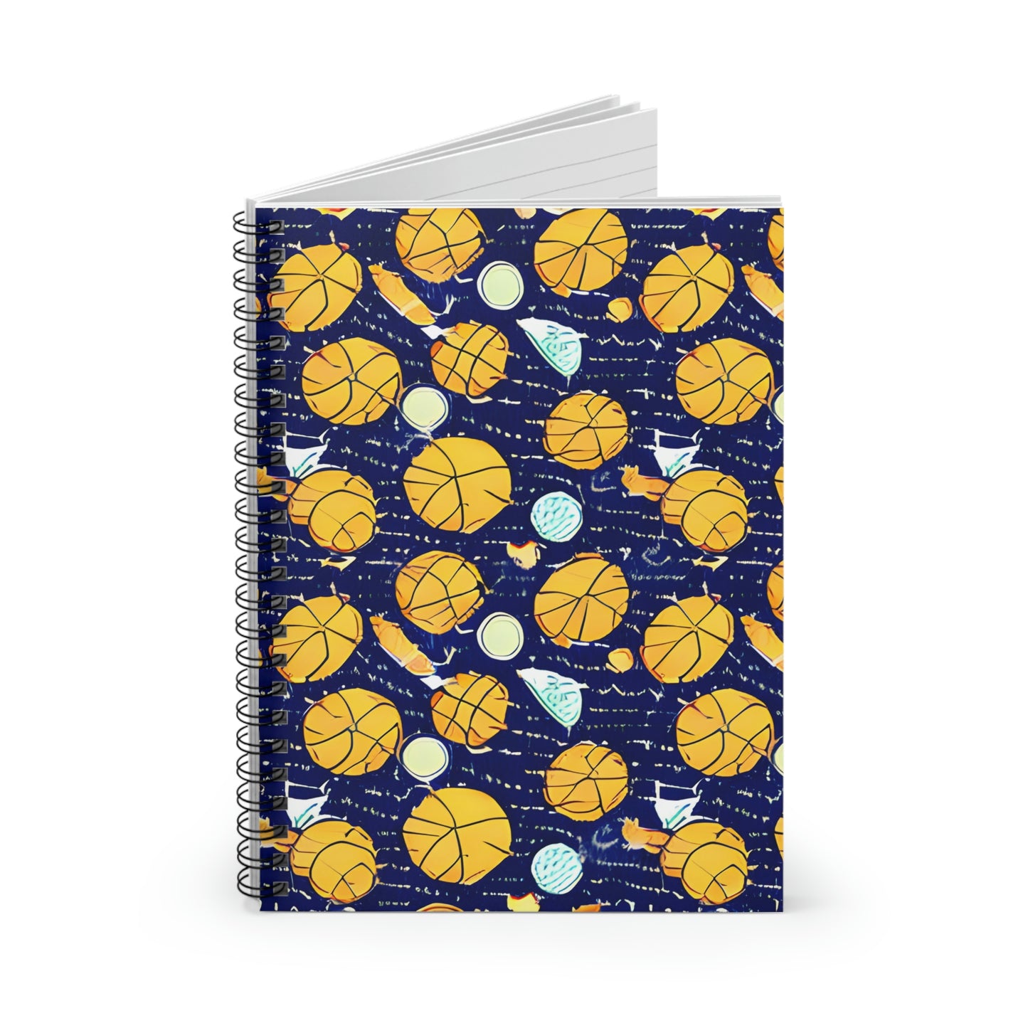 Bouncy Hoops Notebook: Spiral Bound with Basketball Design