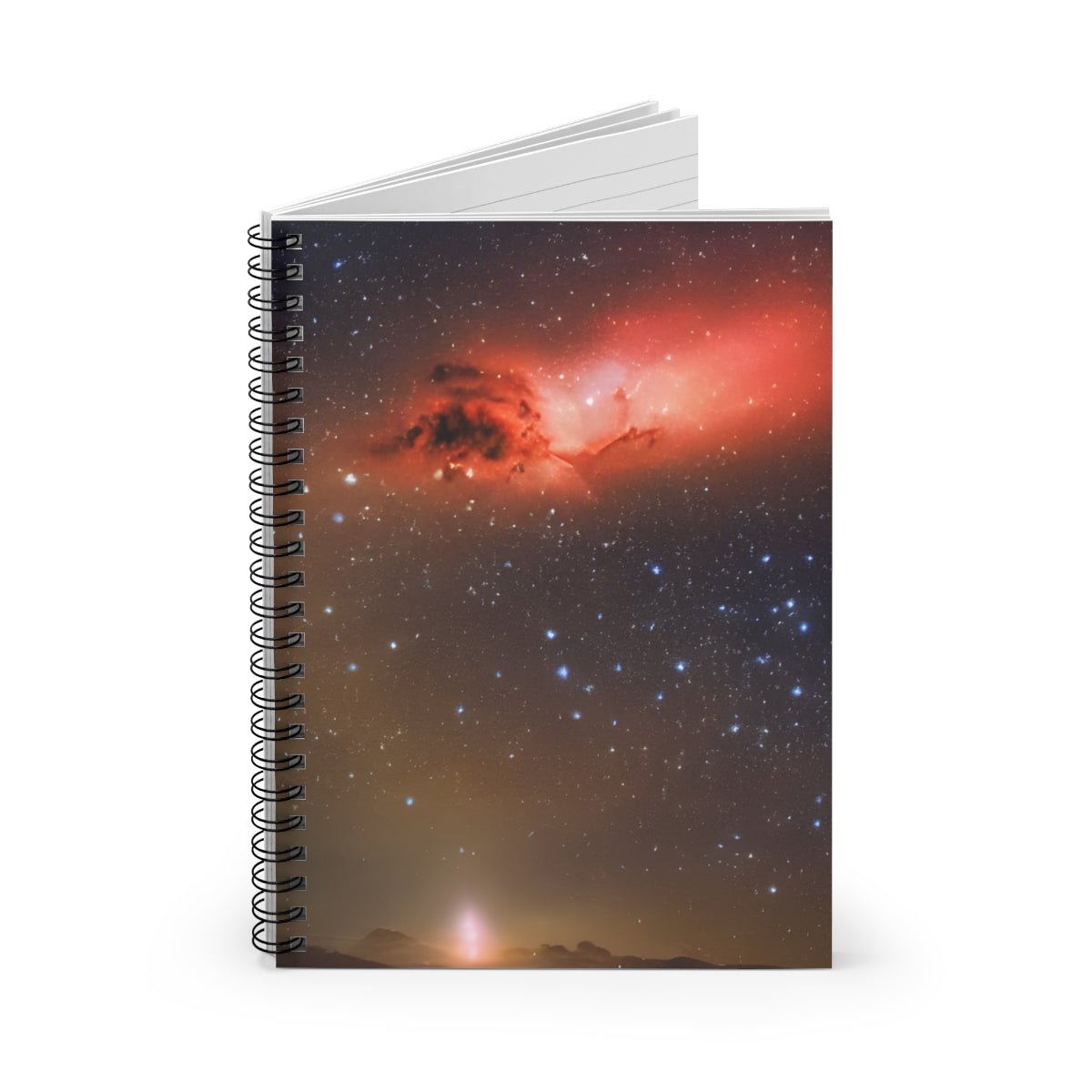 Star-Gazing Spiral Notebook: The Red Sky Shines Bright.