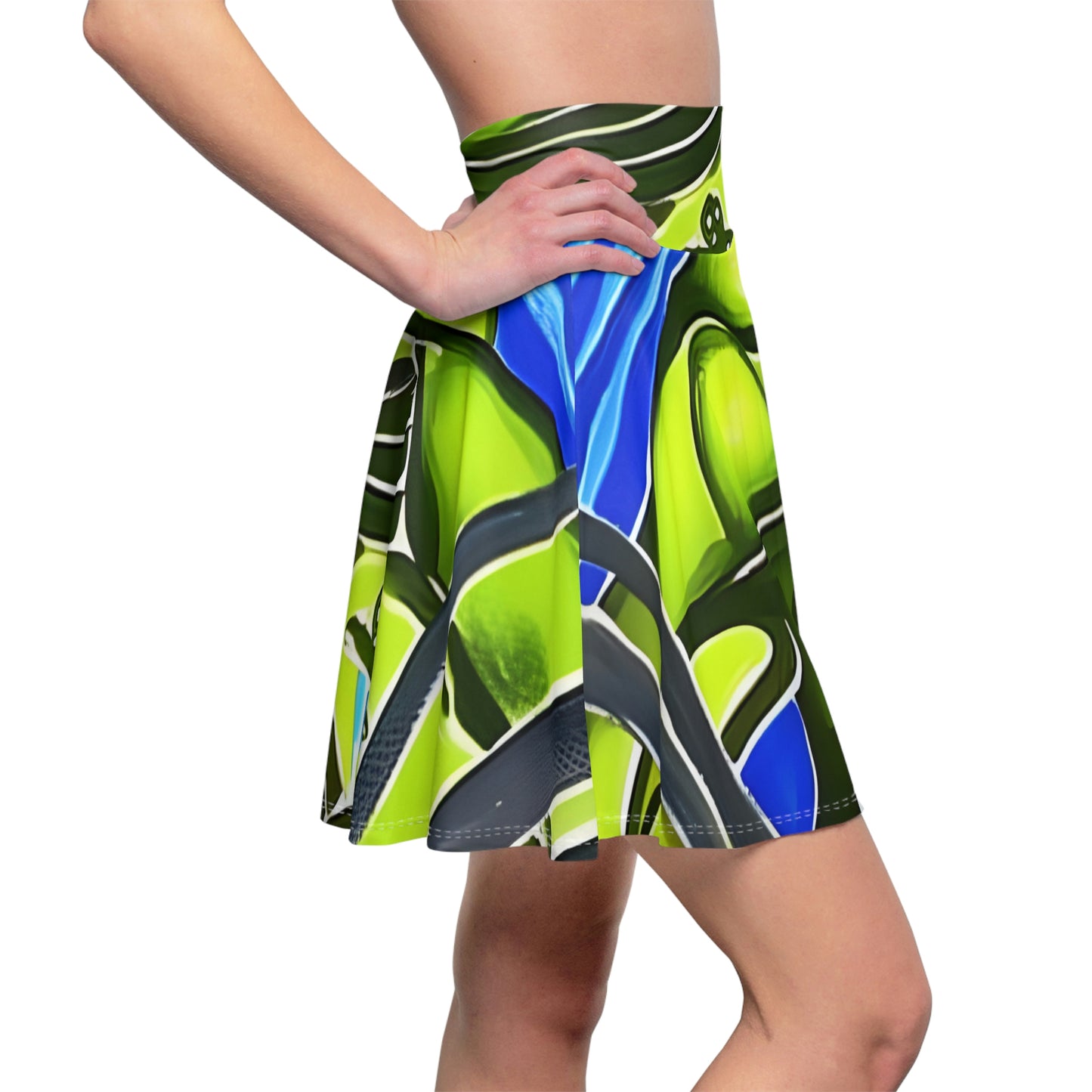 Colorful Skirt with a Splash of Green and Blue