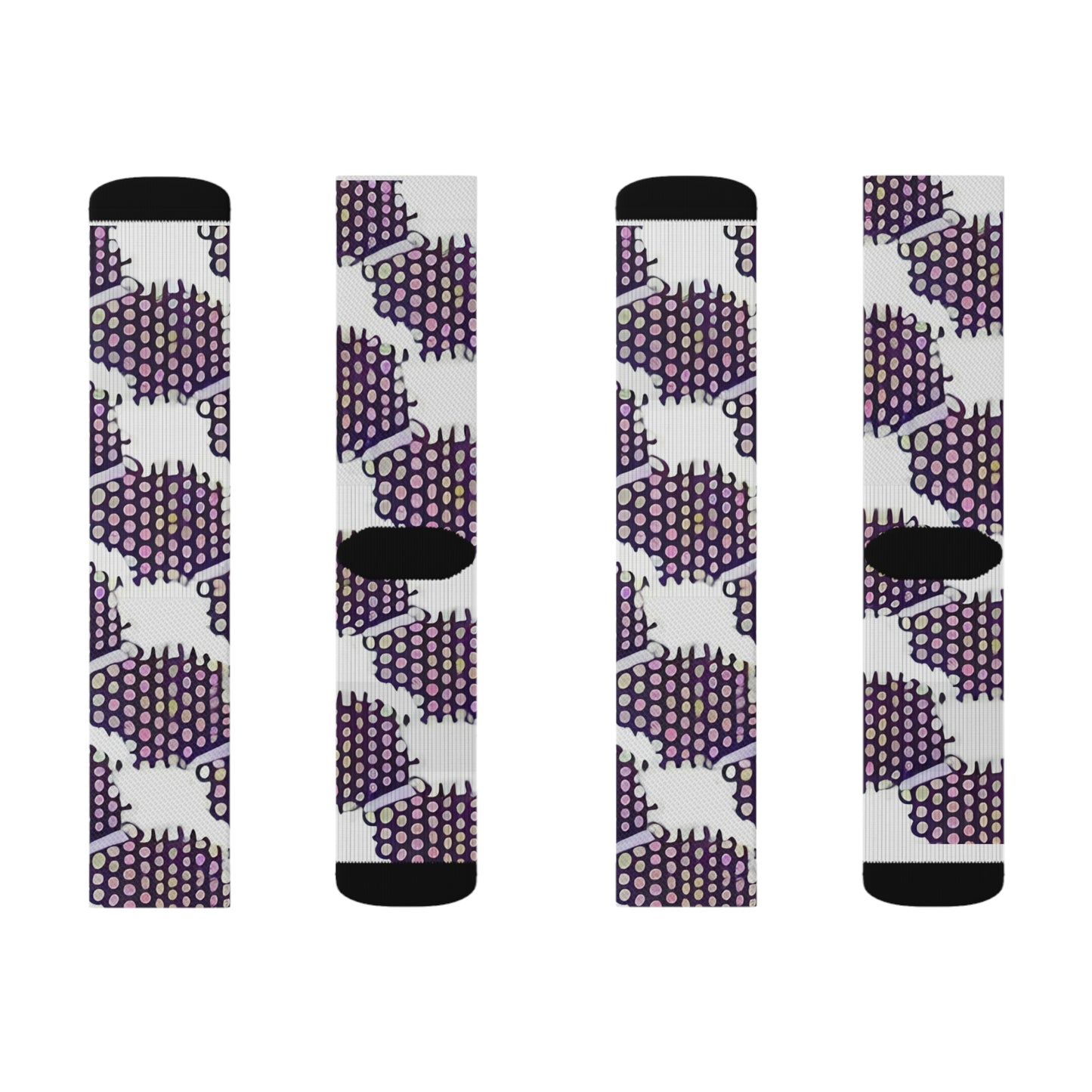 Stylish Purple & White Patterned Socks - Great Footwear Accessory!
