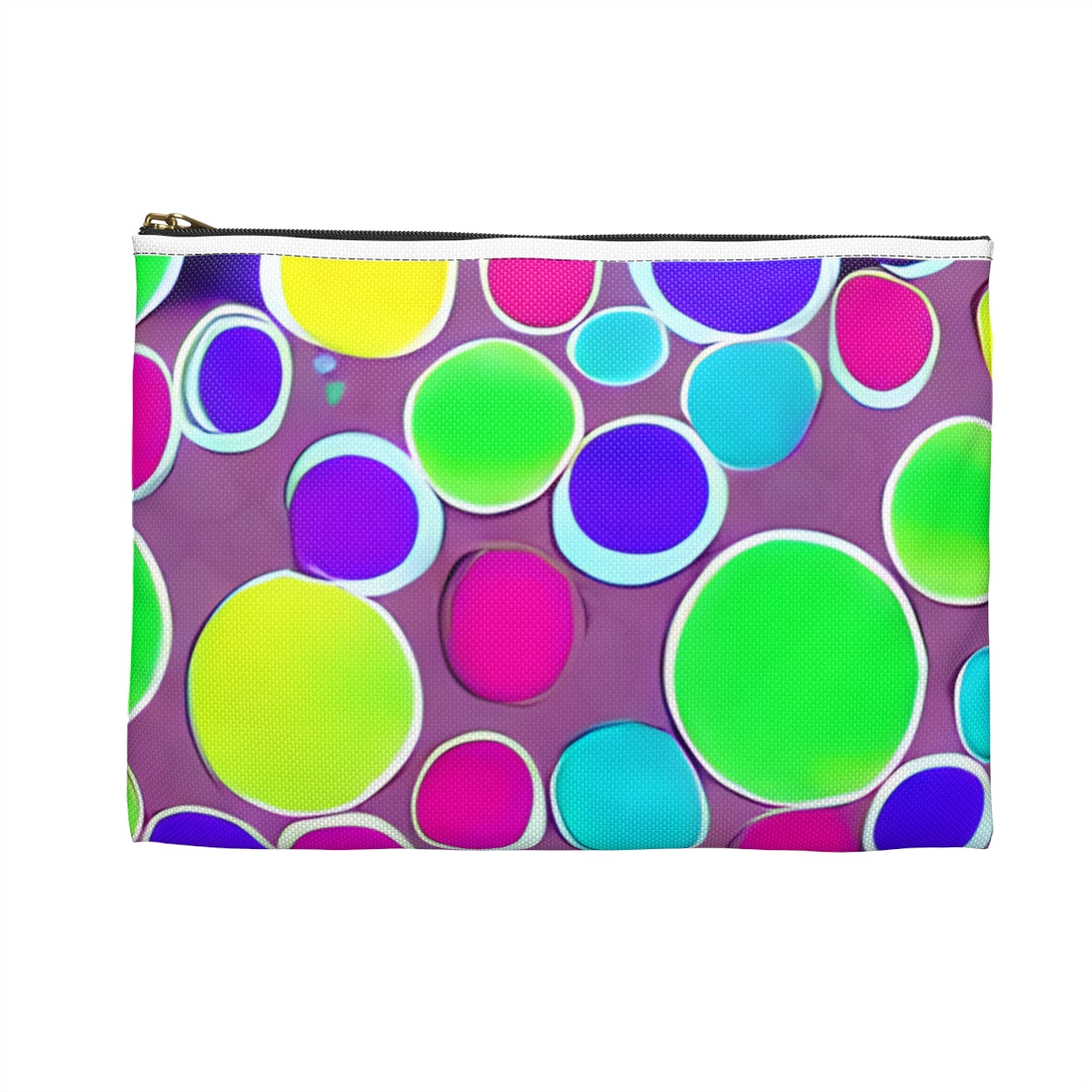 Circles Galore: Vibrant Purple and Pink Bag with Colorful Design