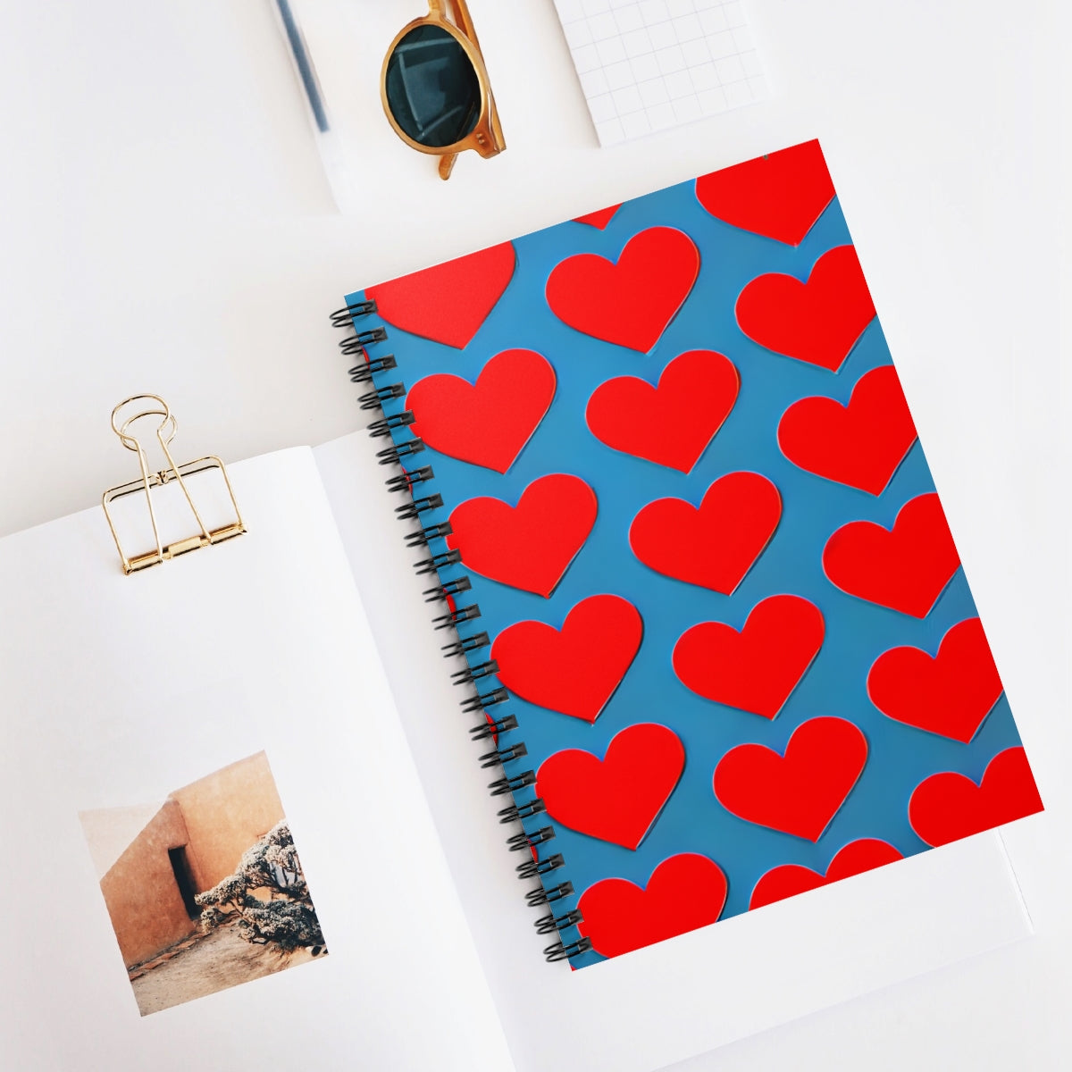 Colorful Hearts Spiral Notebook for Organized Note-Taking
