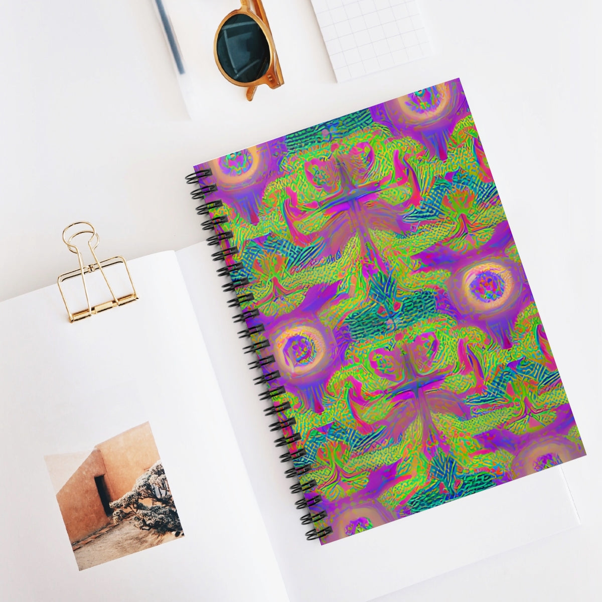 Color Burst Spiral Notebook: Purple, Green & Blue Design