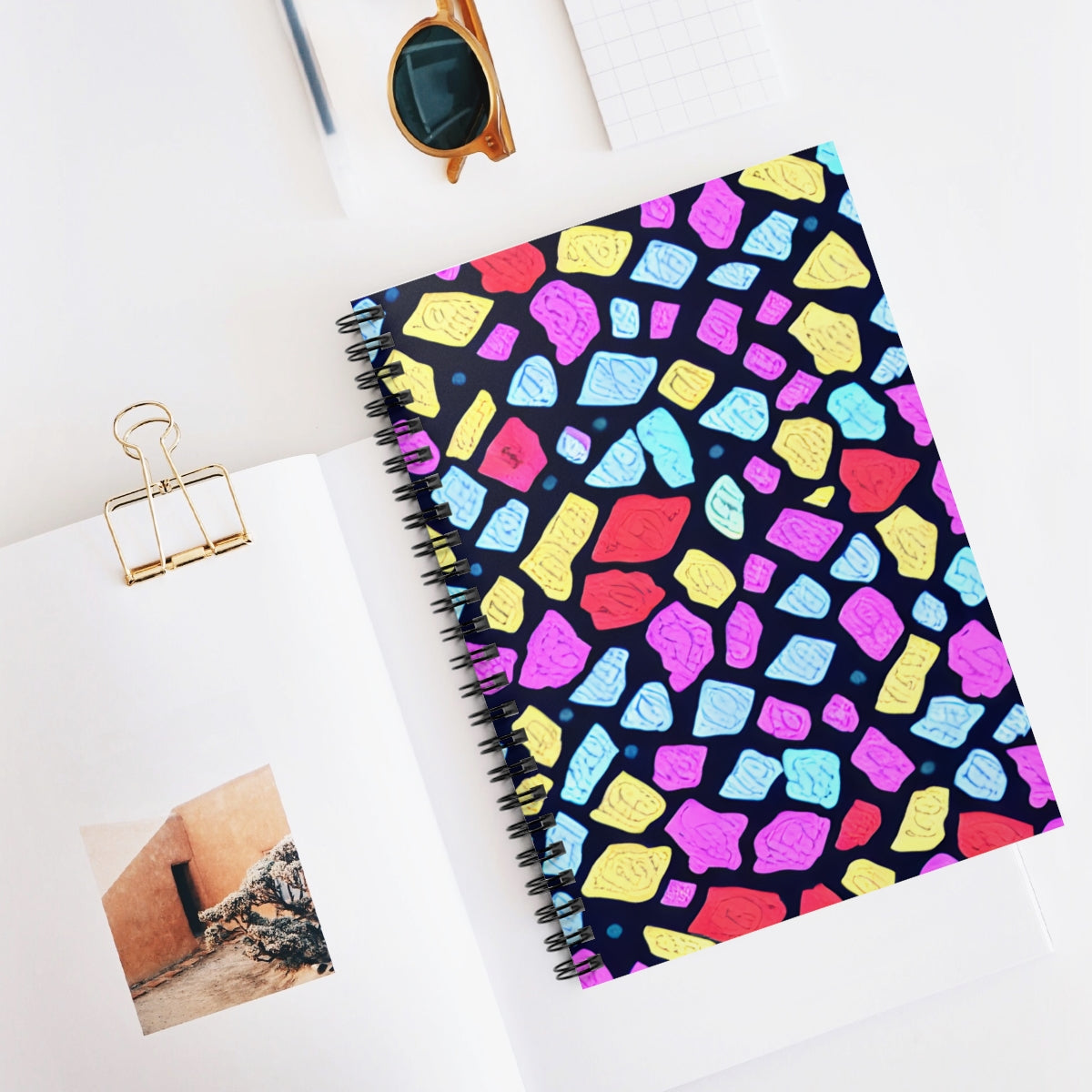 Sparkling Spiral Notebook with Radiant Gemstones