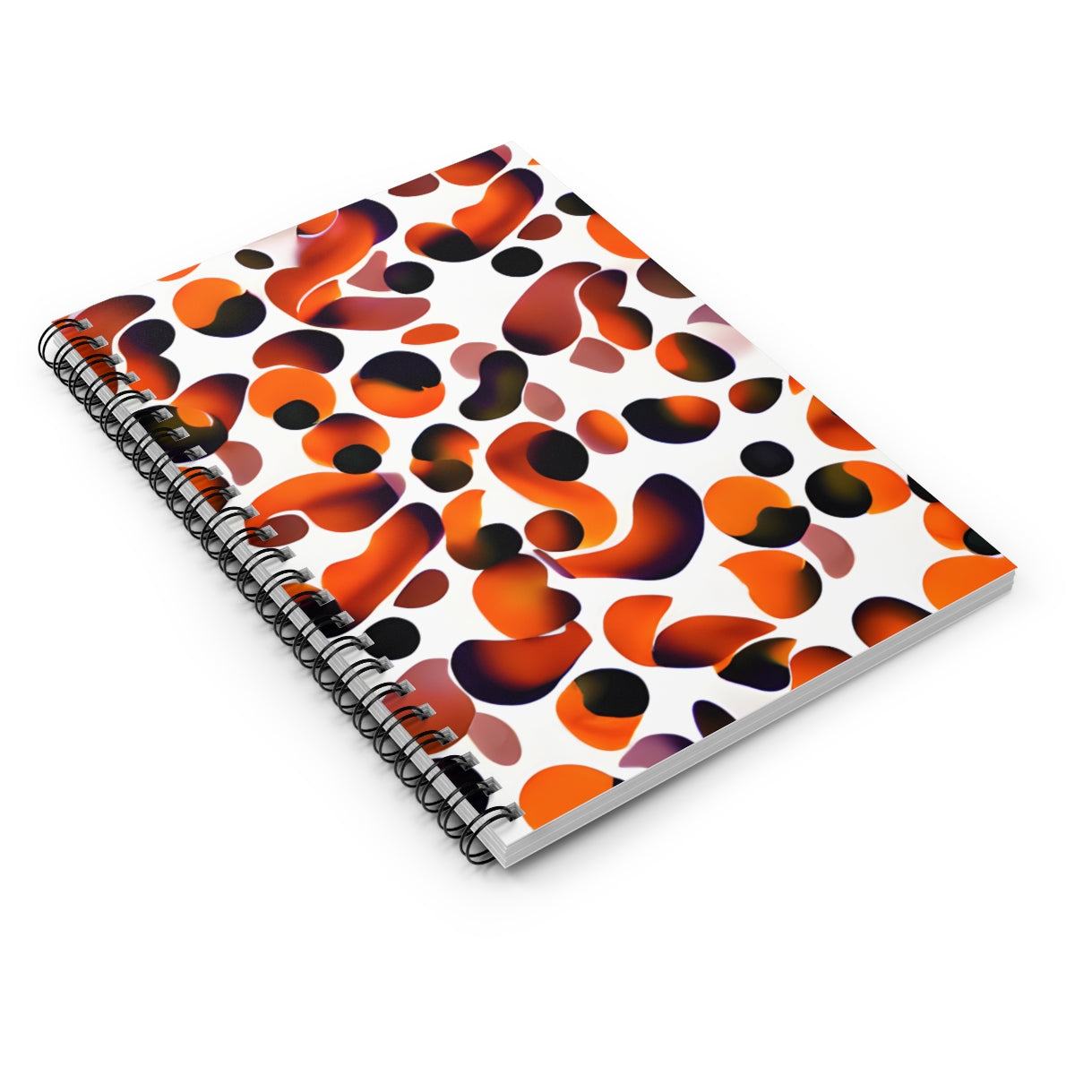 Bold and Bright: Orange and Black Circle Spiral Notebook
