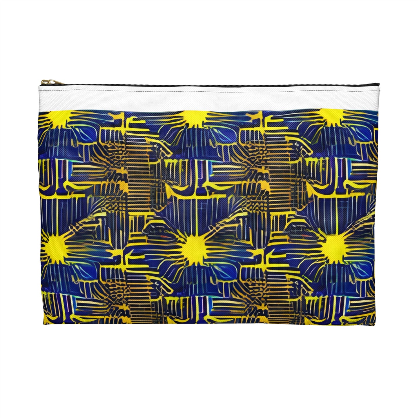 Vibrant and Playful: The Abstract Pattern Blue and Yellow Zipper Pouch