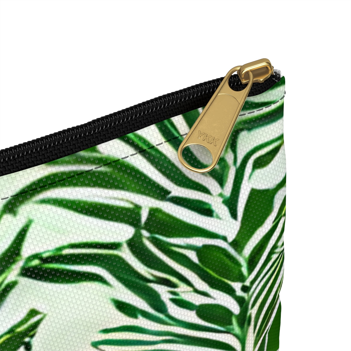 Tropical Zipper Pouch - Green and White Design