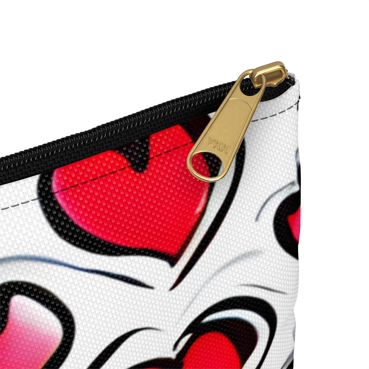 Stylish Heart Shaped Zipper Pouch in Red & Black - Perfect for Your Essentials