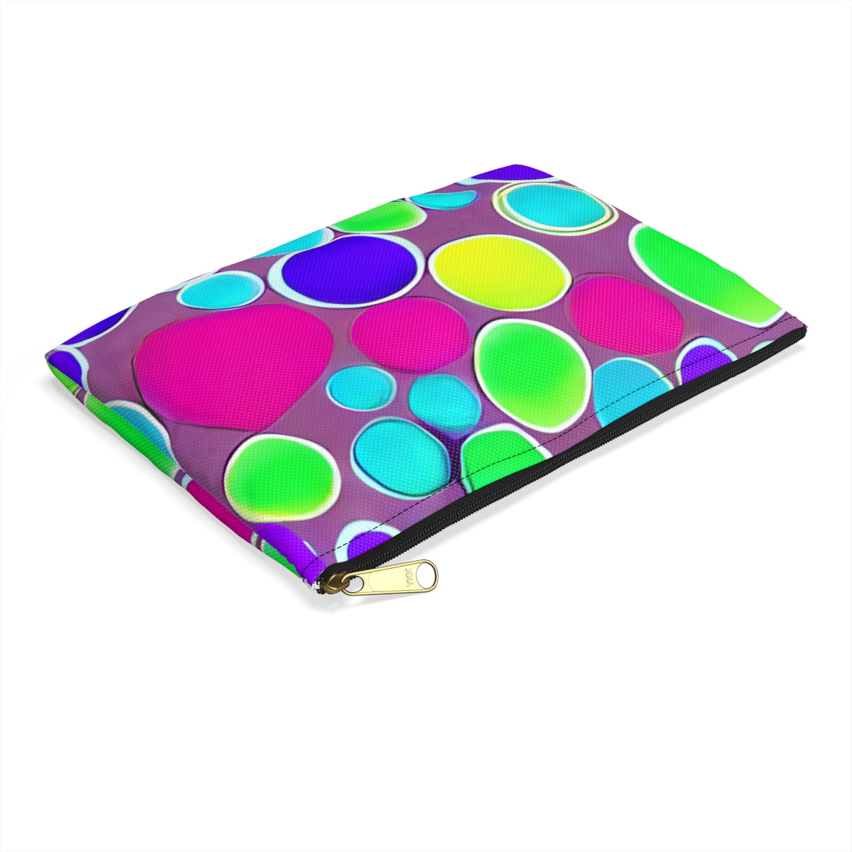 Circles Galore: Vibrant Purple and Pink Bag with Colorful Design