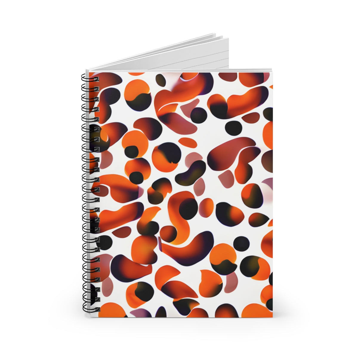 Bold and Bright: Orange and Black Circle Spiral Notebook