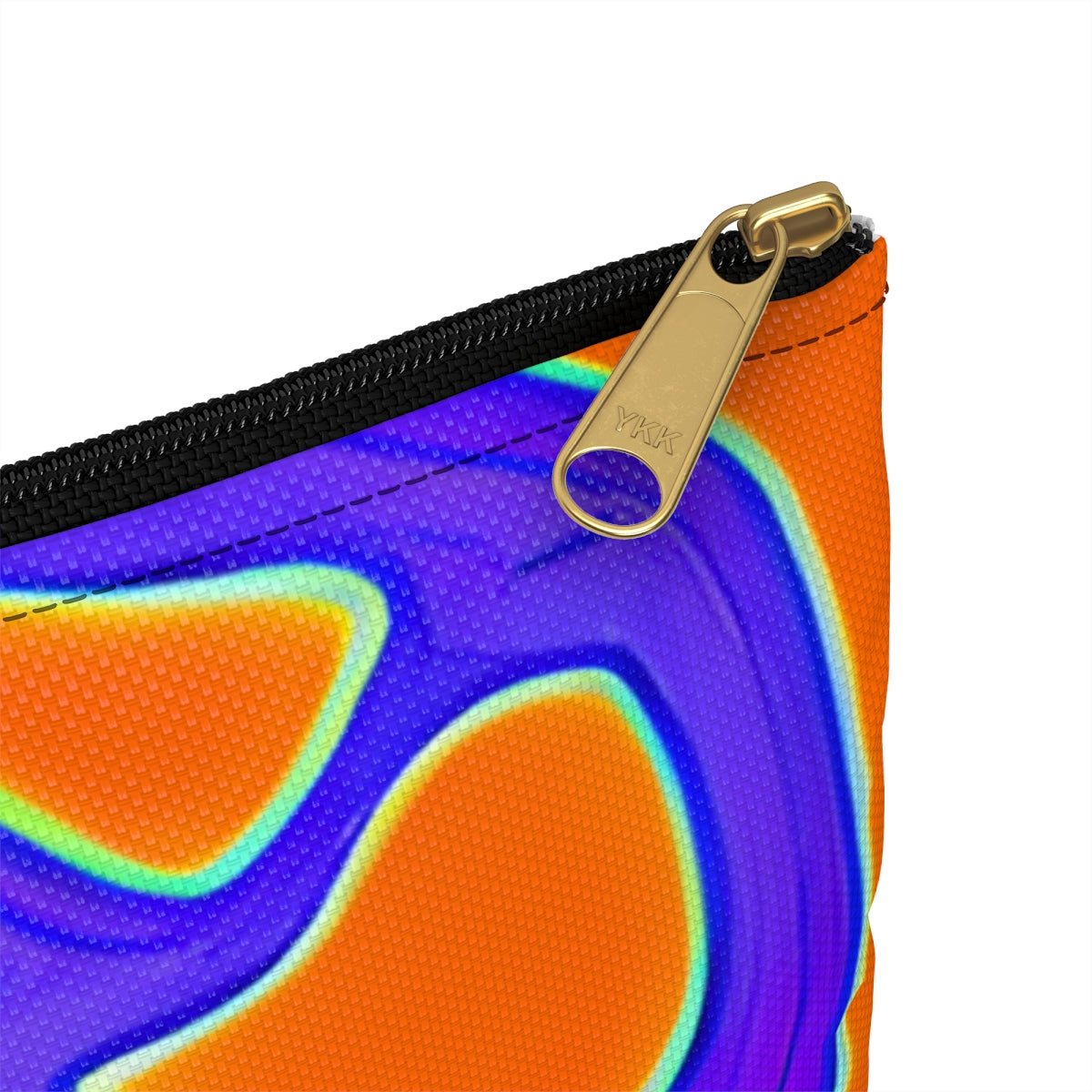 Swirled Orange & Blue Zipper Pouch - Stylish Storage Accessory