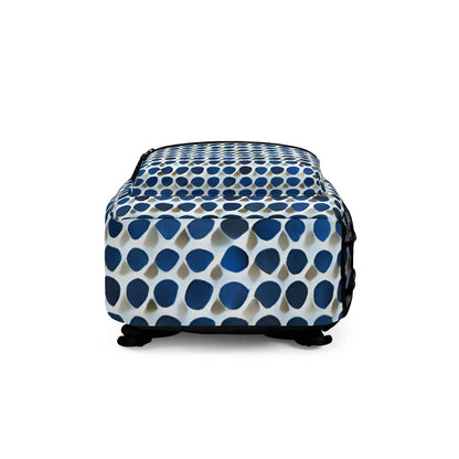 Stylish Blue Polka Dot Backpack - Perfect for Daily Use!