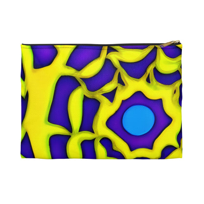 Abstract Zipper Pouch in Vibrant Yellow and Blue Design