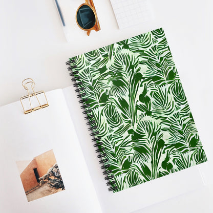 Green and White Spiral Notebook: Chic and Minimalist Design