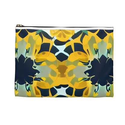 Floral Patterned Yellow and Blue Zipper Pouch for Any Occasion