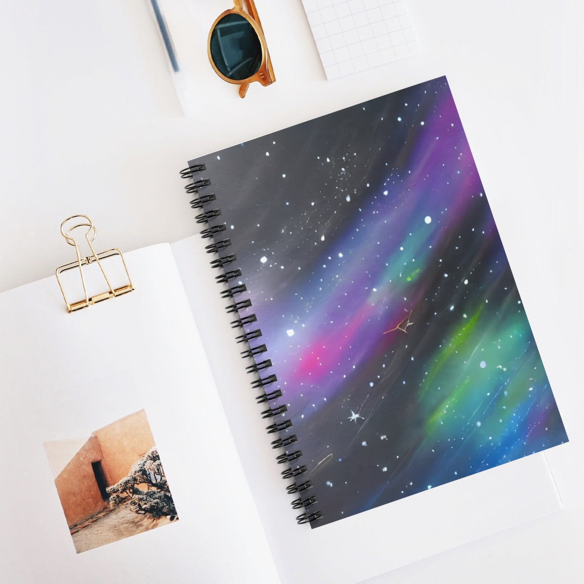 Aurora Spiral Notebook with Starry Sky Design