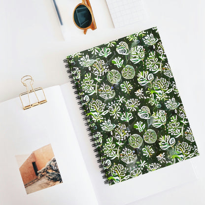 Green Leaf Spiral Notebook: Nature-Inspired Stationery