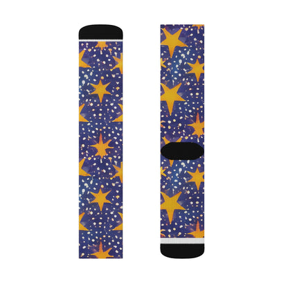 Star-Spangled Blue and Yellow Socks: Brighten Up Your Step