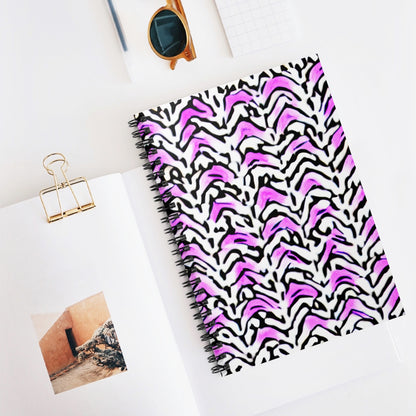 Zebra-Striped Pink & Black Notebook: Perfect for Any Stylish Note-Taker!