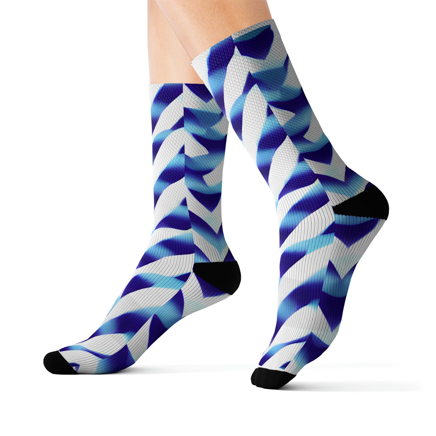 Stylish Blue & White Chevron Socks for Every Outfit