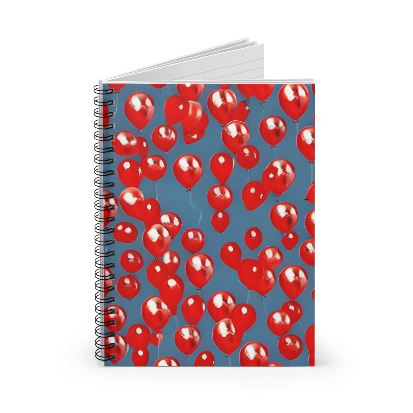 Unleash Your Creativity with this Vibrant Spiral Notebook Featuring Red Balloons