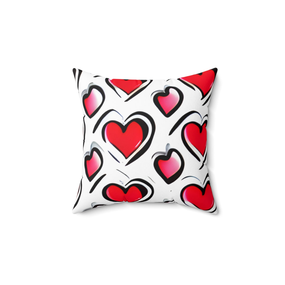 Love You More Pillow: Heart-filled Design on White Background