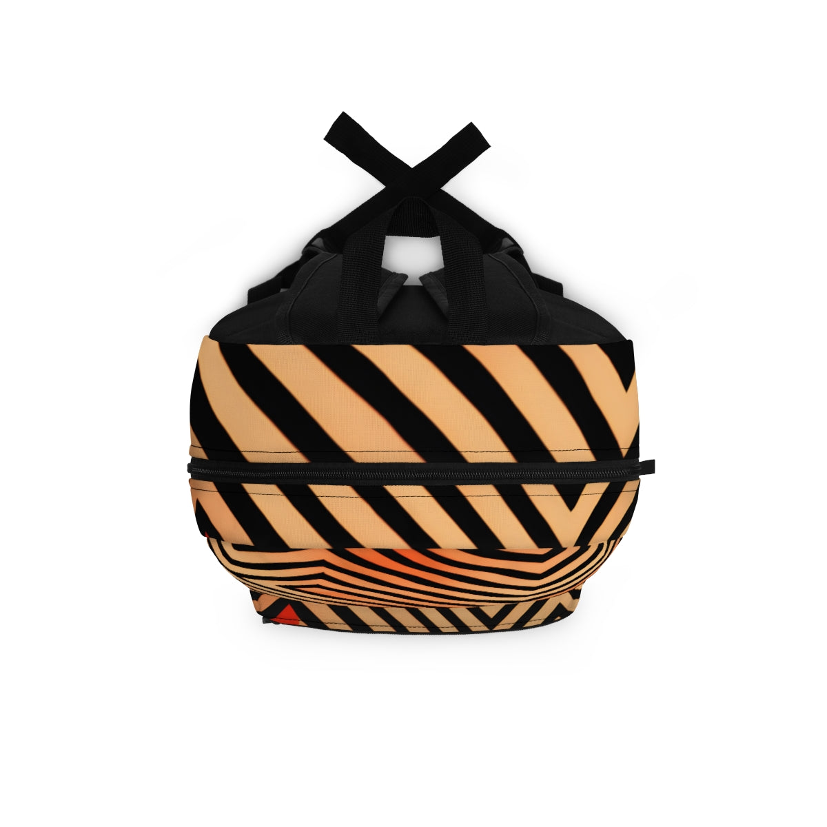 Bold and Vibrant: Discover Our Orange and Black Zigzag Pattern Backpack!