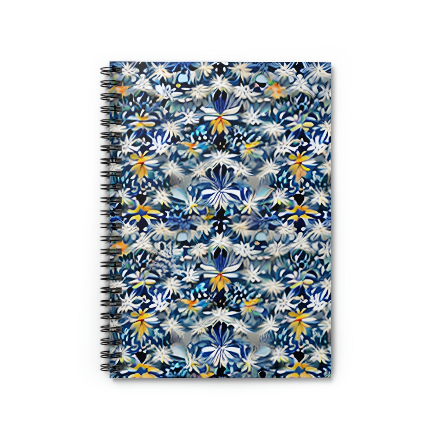 Vibrant Blue & Yellow Floral Notebook - Perfect for Organization