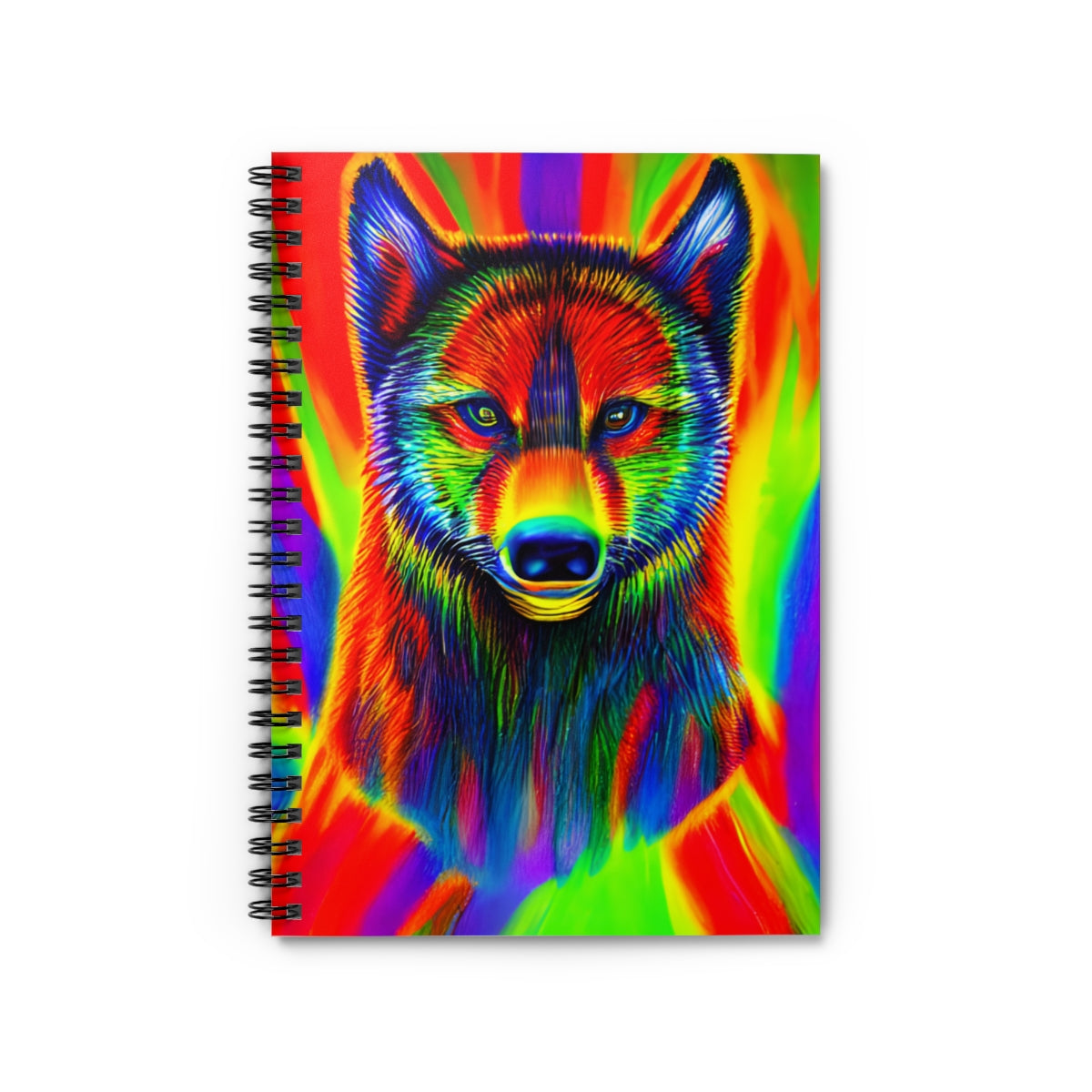 Wolf Image on Vibrant Spiral Notebook: Perfect for any Style!