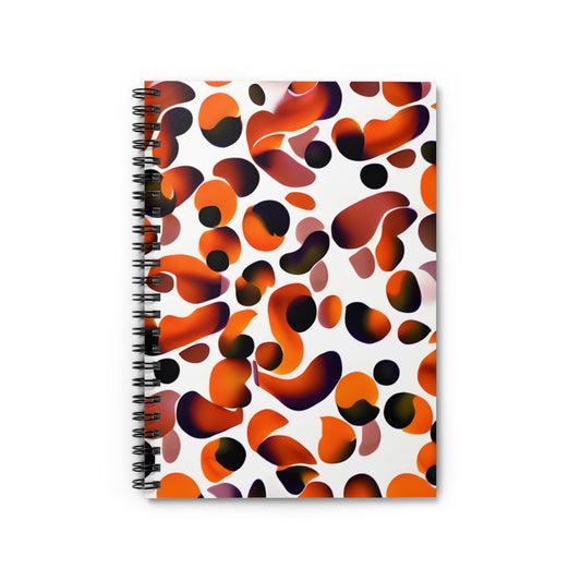 Bold and Bright: Orange and Black Circle Spiral Notebook