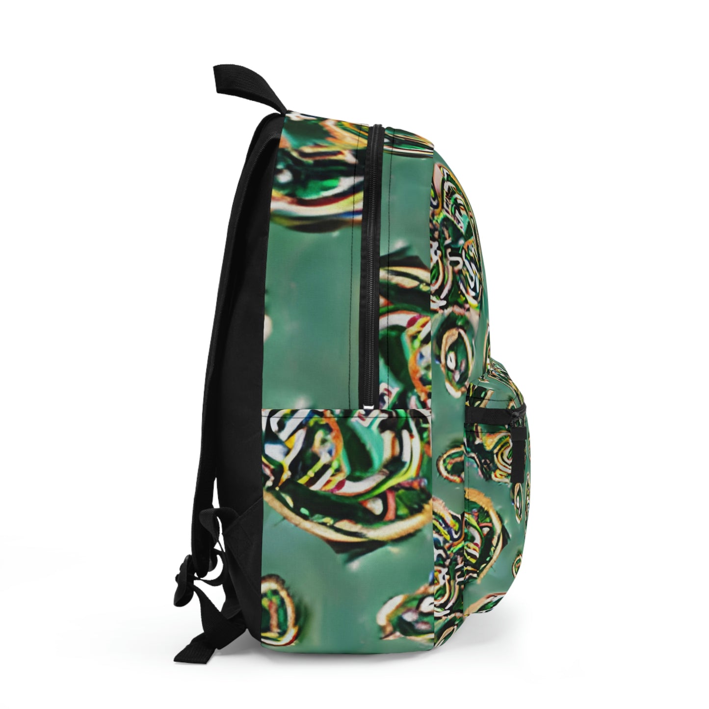 Floral Patterned Backpack in Green and Gold – Perfect for Any Occasion!