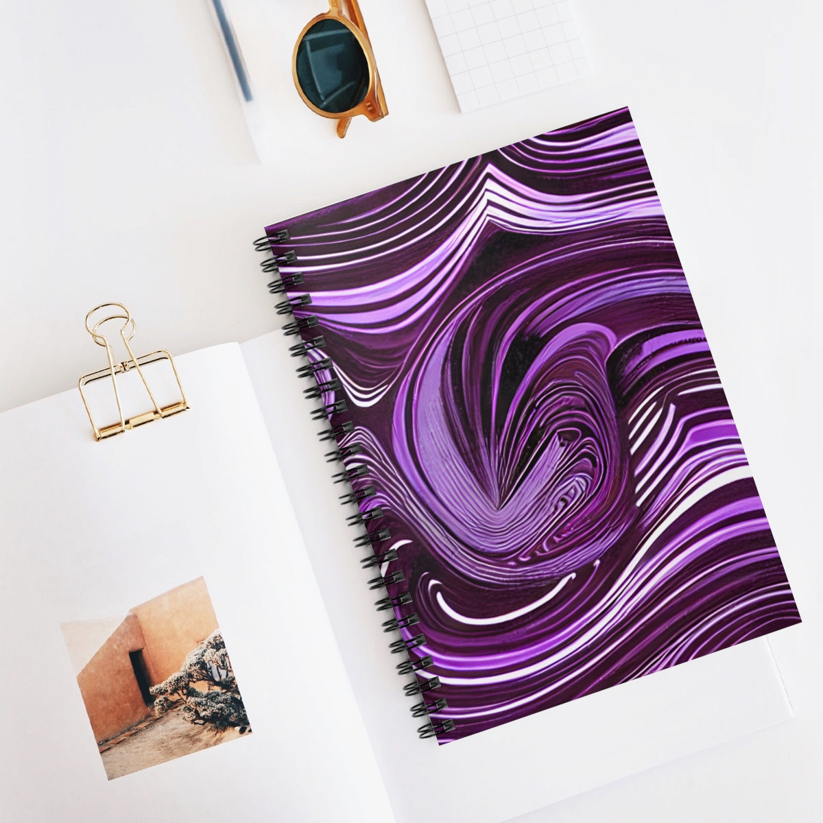 Purple and White Swirl Spiral Notebook: A Unique Addition to Your Note-Taking!