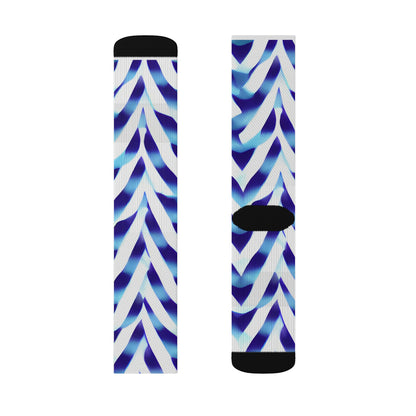 Stylish Blue & White Chevron Socks for Every Outfit