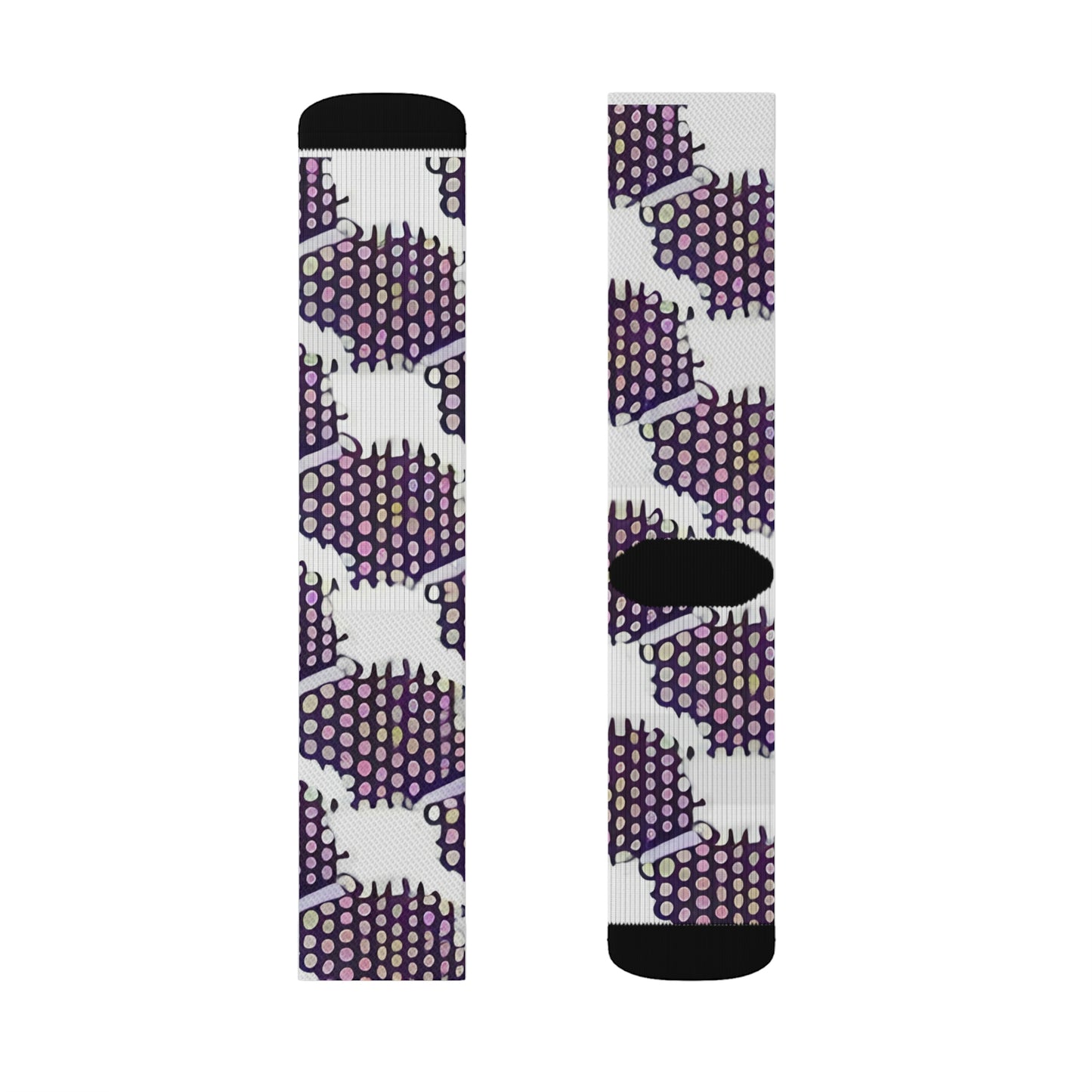 Stylish Purple & White Patterned Socks - Great Footwear Accessory!