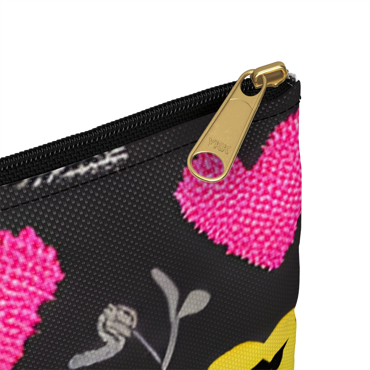 Black and Yellow Heart Zipper Pouch: Fun and Functional Accessory