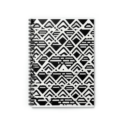 Geometric Spiral Notebook: Black and White Design