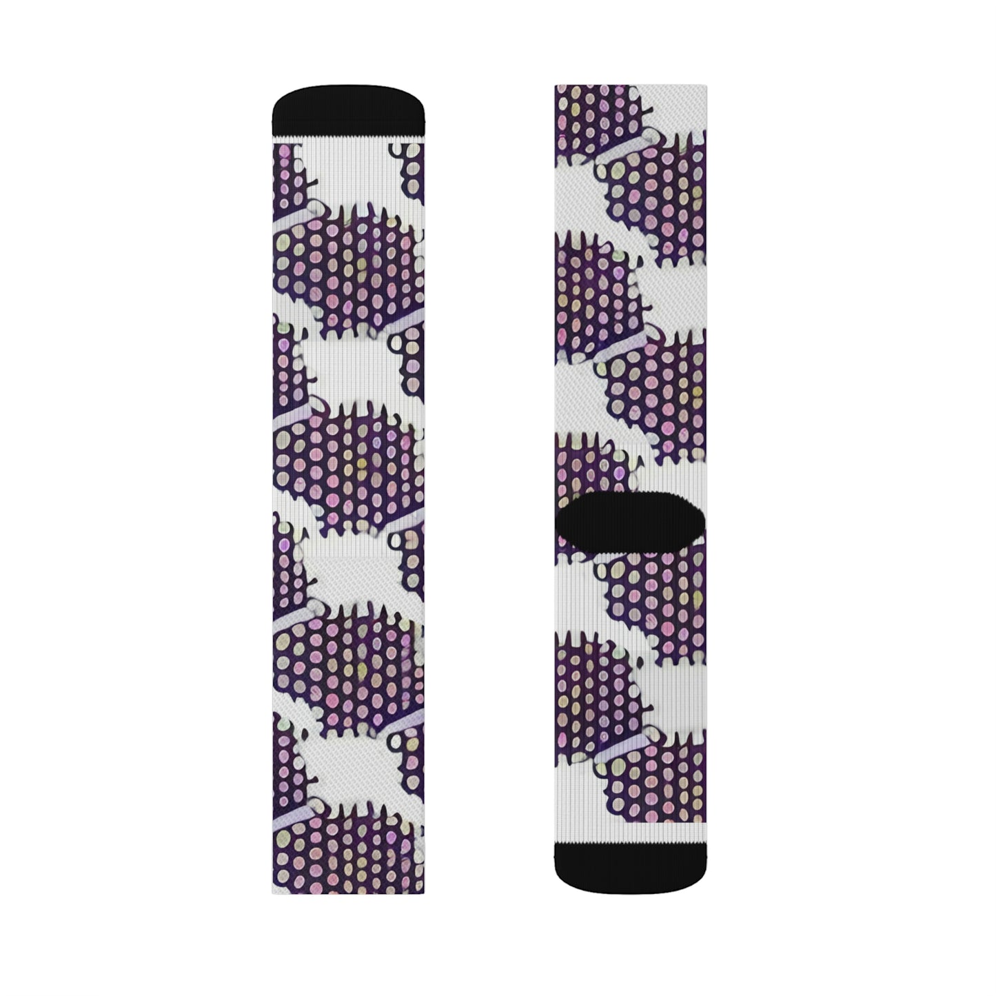 Stylish Purple & White Patterned Socks - Great Footwear Accessory!