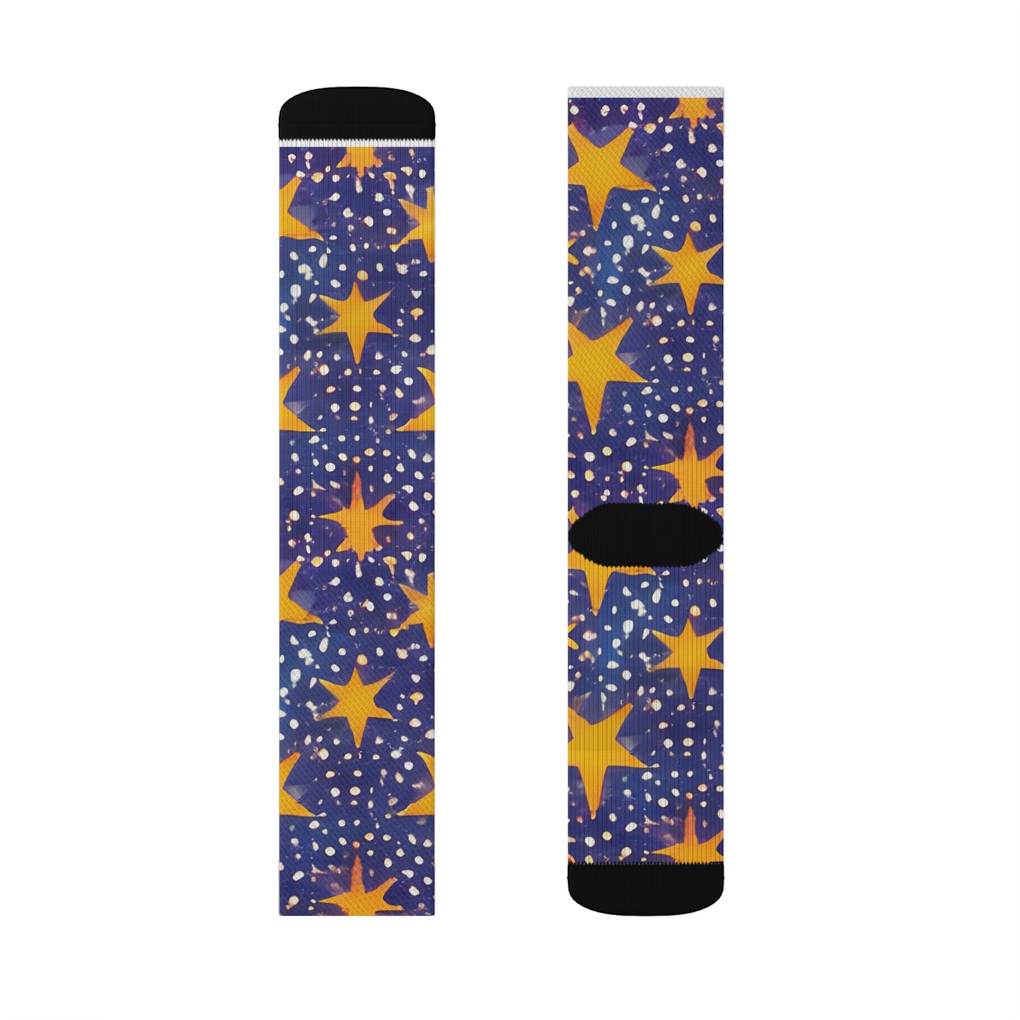 Star-Spangled Blue and Yellow Socks: Brighten Up Your Step