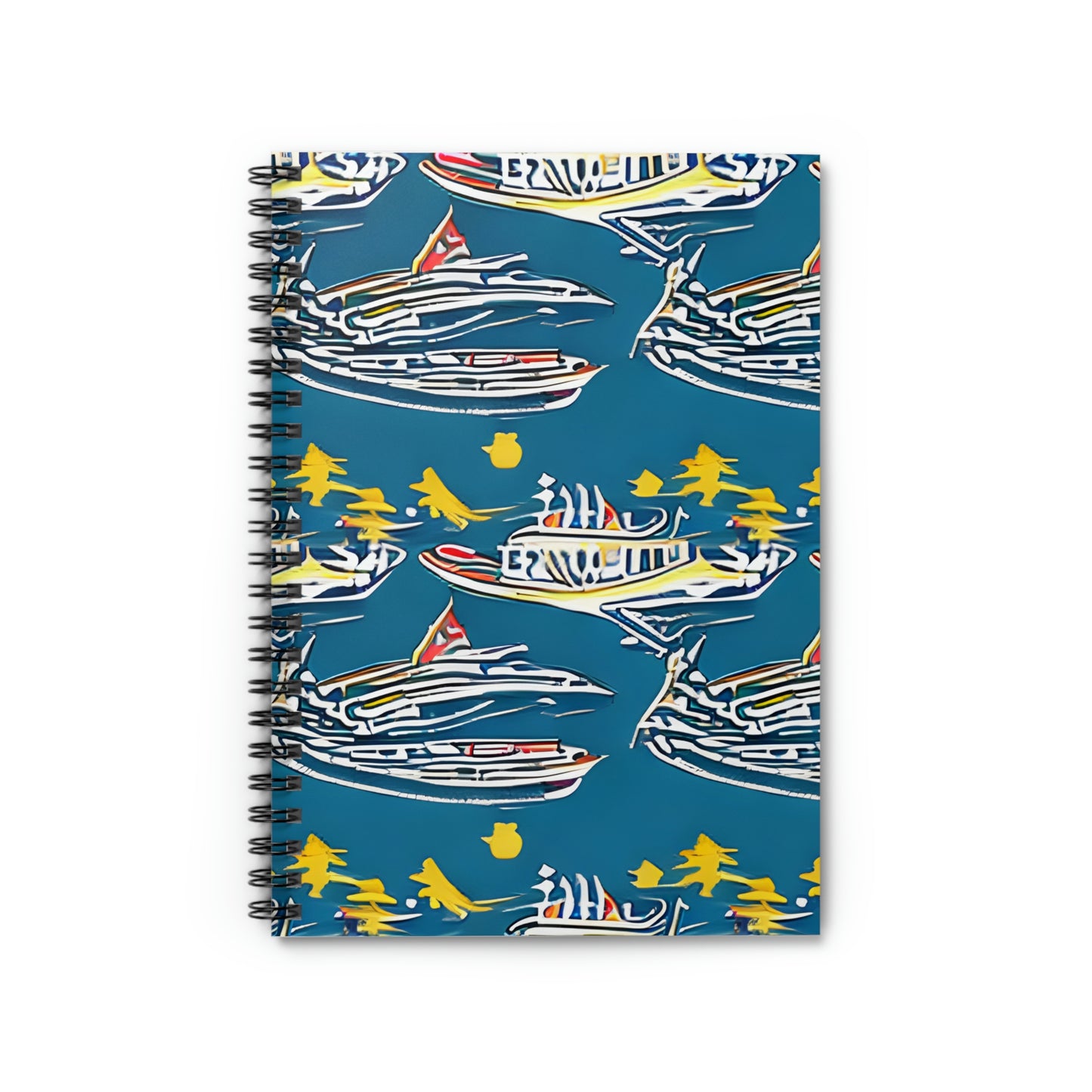 Set Sail with Style: Boat Pattern Spiral Notebook