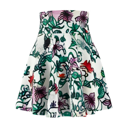 Floral Bliss: White Skirt with Vibrant Blossoms