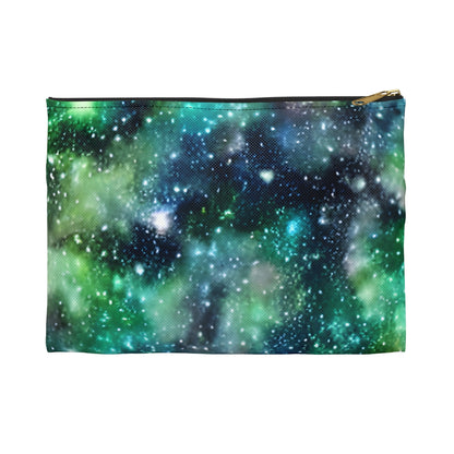 Galactic Blue & Green Pouch: Keep Your Accessories Organized