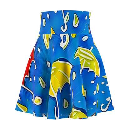 Rain or Shine: The Cheerful Blue and Yellow Umbrella Skirt