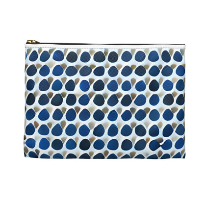 Polka Party: Blue and Gold Accessory Pouch